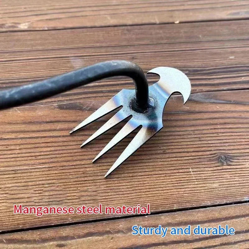 Weeding Artifact Tool – Steel 4-Tooth Hand Weed Puller for Garden