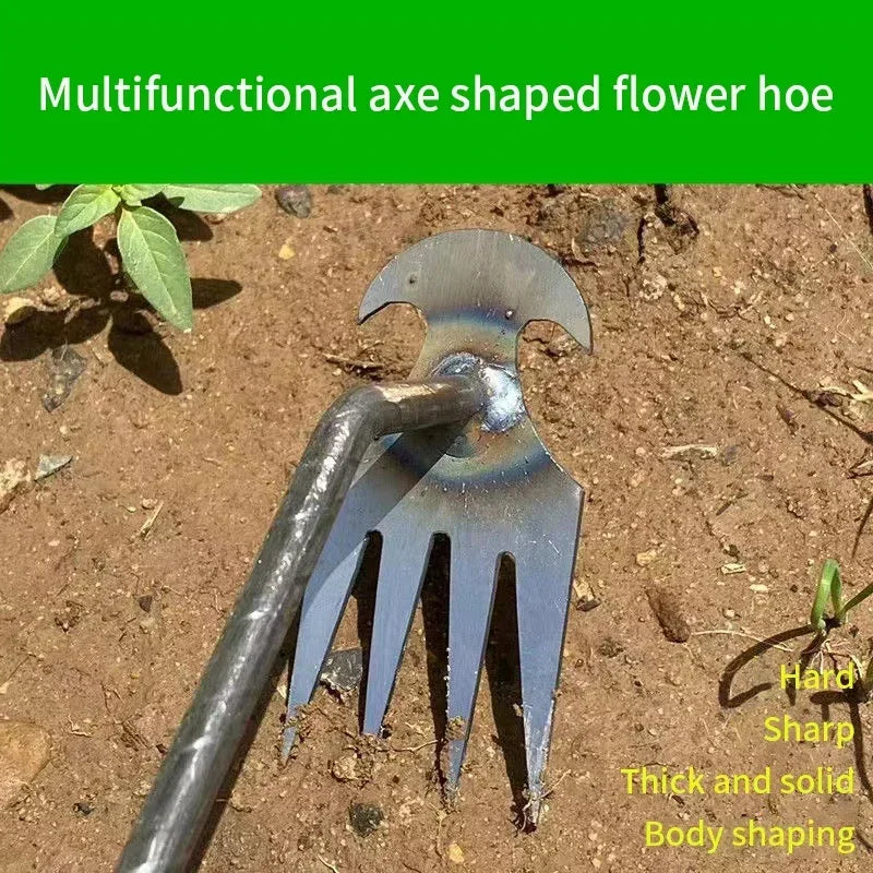 Weeding Artifact Tool – Steel 4-Tooth Hand Weed Puller for Garden