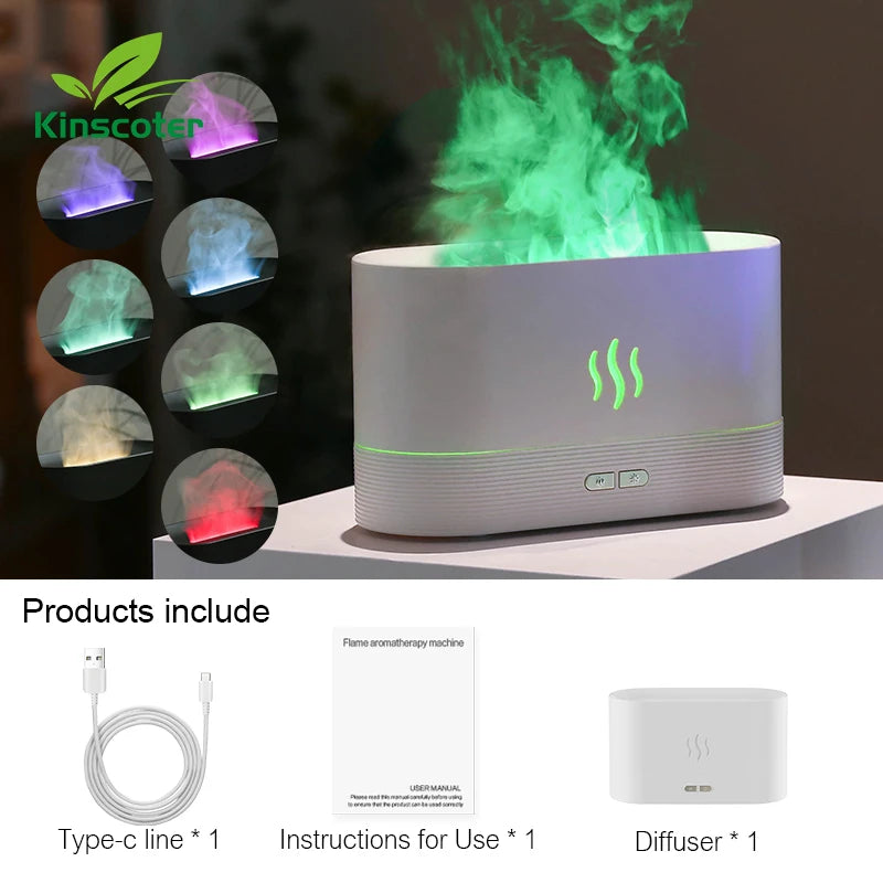 Aroma Flame Mist Lamp – Cool Air Diffuser & Humidifier
