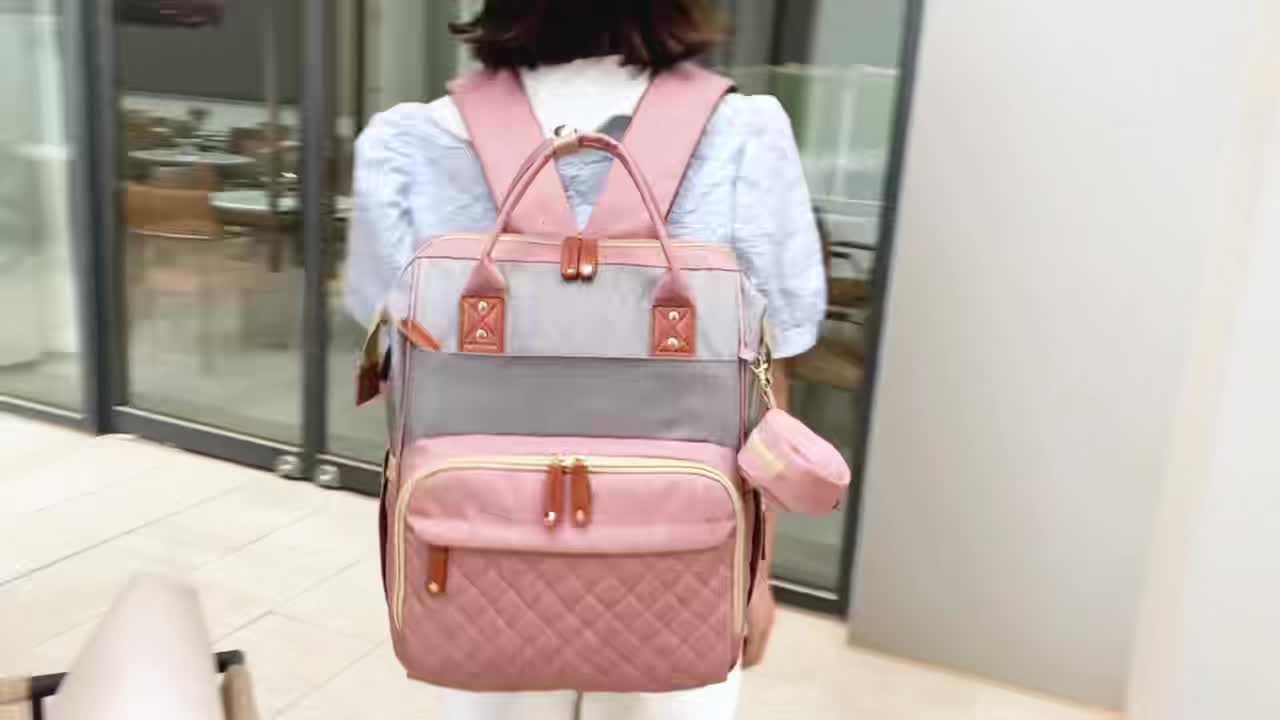 Shopeiz Multifunctional Diaper Bag Backpack with Changing Station