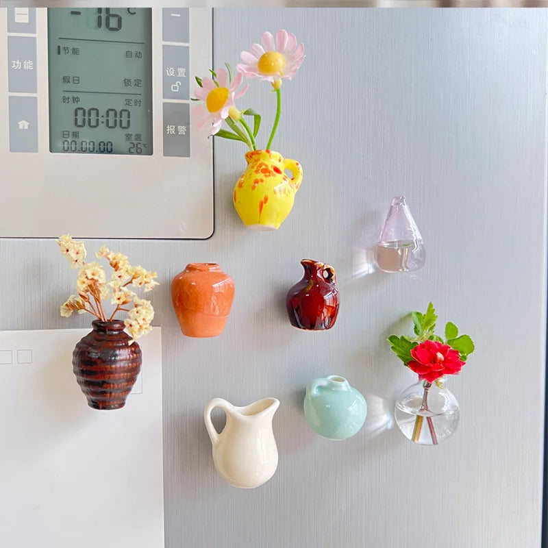 Mini Ceramic Fridge Magnet Vase