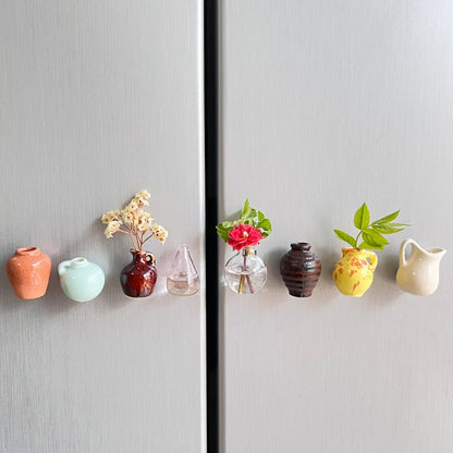 Mini Ceramic Fridge Magnet Vase