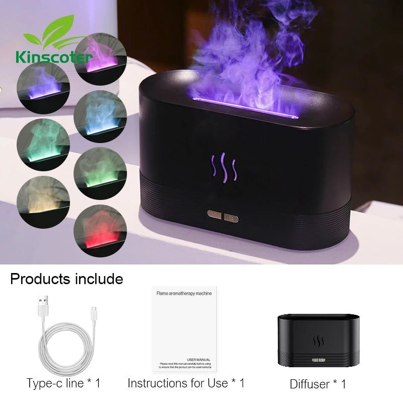 Aroma Flame Mist Lamp – Cool Air Diffuser & Humidifier