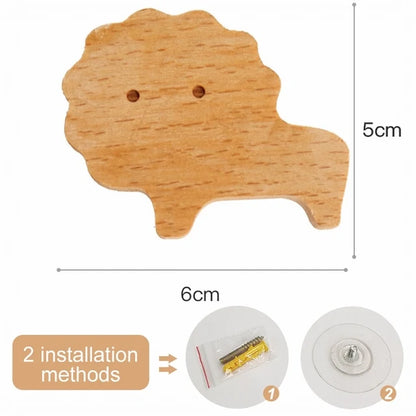 1pc Cute Wood Wall Hook – Animal Design Accent
