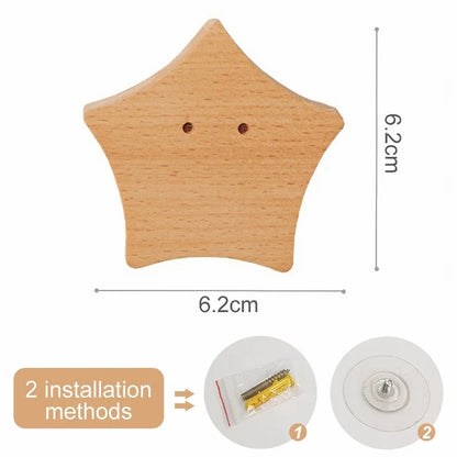 1pc Cute Wood Wall Hook – Animal Design Accent
