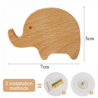 1pc Cute Wood Wall Hook – Animal Design Accent