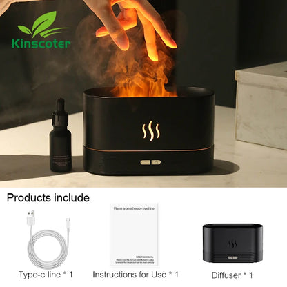 Aroma Flame Mist Lamp – Cool Air Diffuser & Humidifier