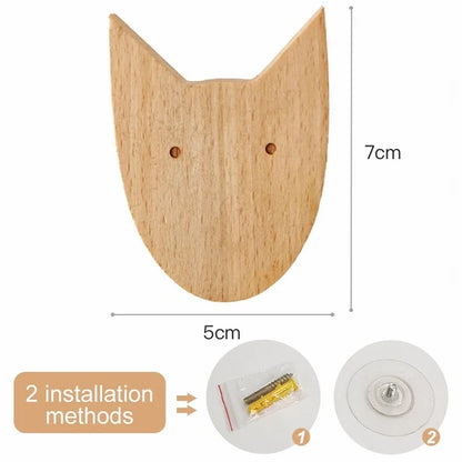 1pc Cute Wood Wall Hook – Animal Design Accent