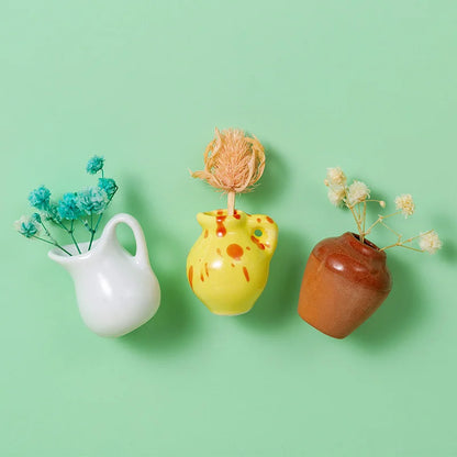 Mini Ceramic Fridge Magnet Vase