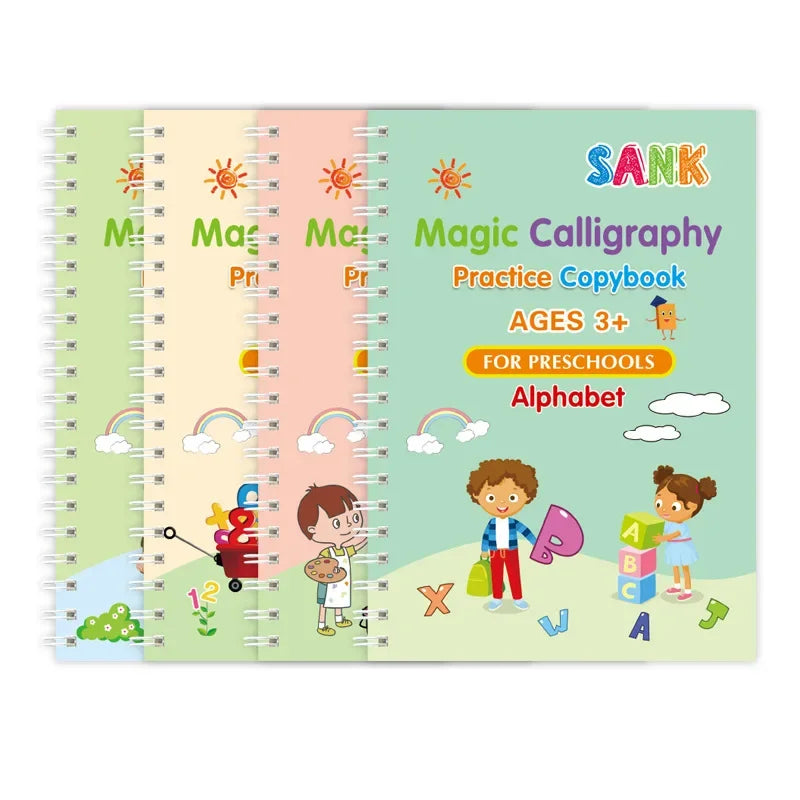 Magic Reusable Learning Copybook (4-in-1 Educational Books)