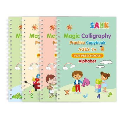 Magic Reusable Learning Copybook (4-in-1 Educational Books)