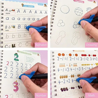 Magic Reusable Learning Copybook (4-in-1 Educational Books)