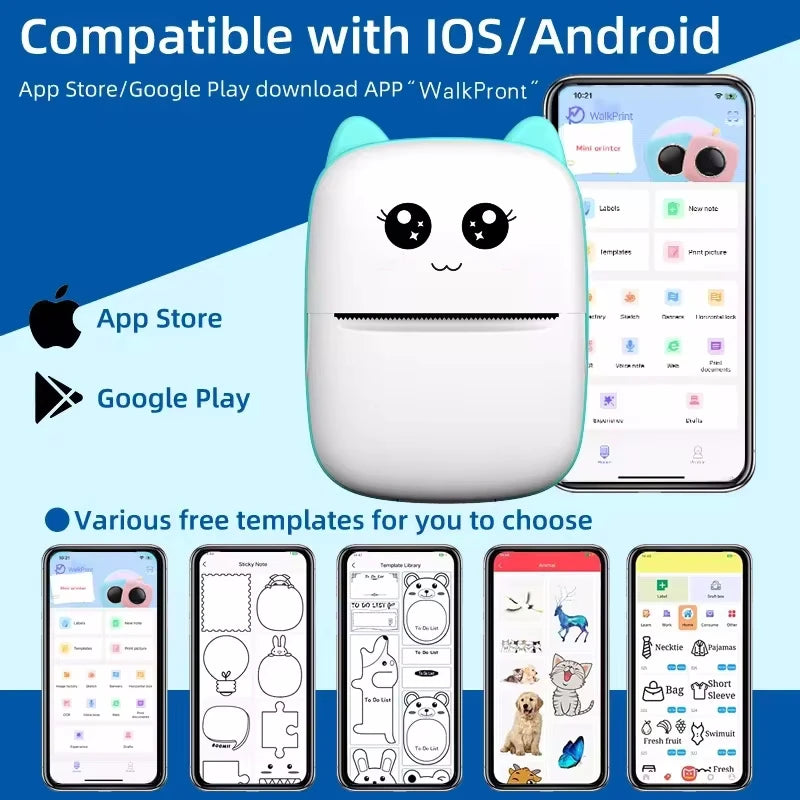 Mini Portable Cat Thermal Printer