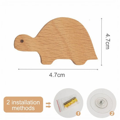 1pc Cute Wood Wall Hook – Animal Design Accent