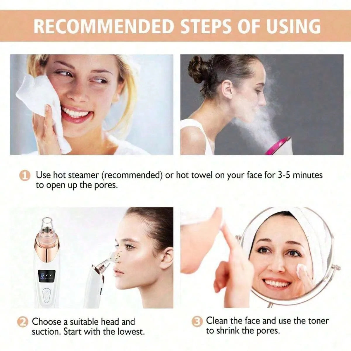 Electric Blackhead Remover Pore Vacuum –  Facial Cleaner