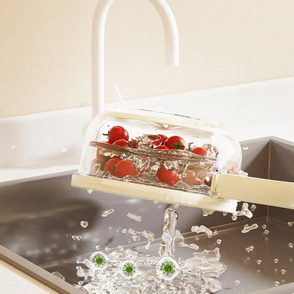 Drain Basket with Lid – Fruit & Rice Washer, Storage Bowl with Handle
