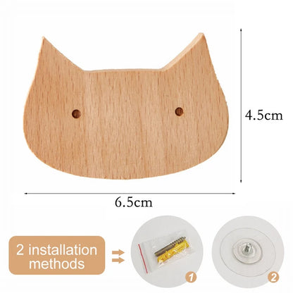 1pc Cute Wood Wall Hook – Animal Design Accent