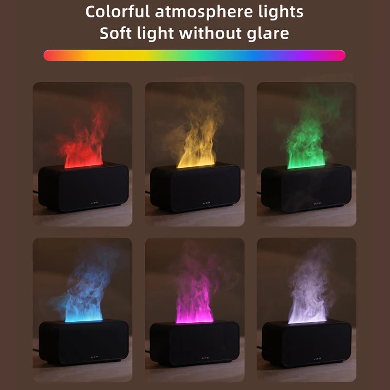 Mini Flame Aromatherapy Humidifier with LED Lights & Timer