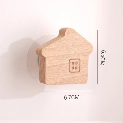 1pc Cute Wood Wall Hook – Animal Design Accent