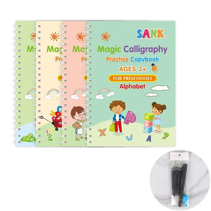 Magic Reusable Learning Copybook (4-in-1 Educational Books)