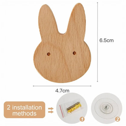 1pc Cute Wood Wall Hook – Animal Design Accent