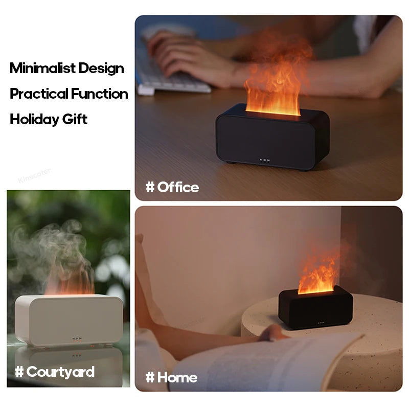 Mini Flame Aromatherapy Humidifier with LED Lights & Timer