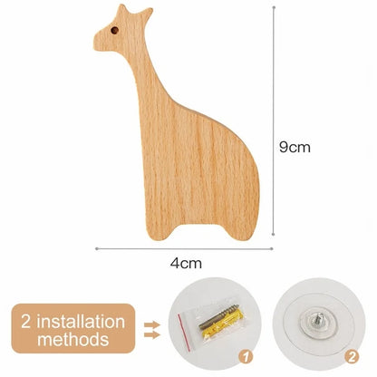 1pc Cute Wood Wall Hook – Animal Design Accent