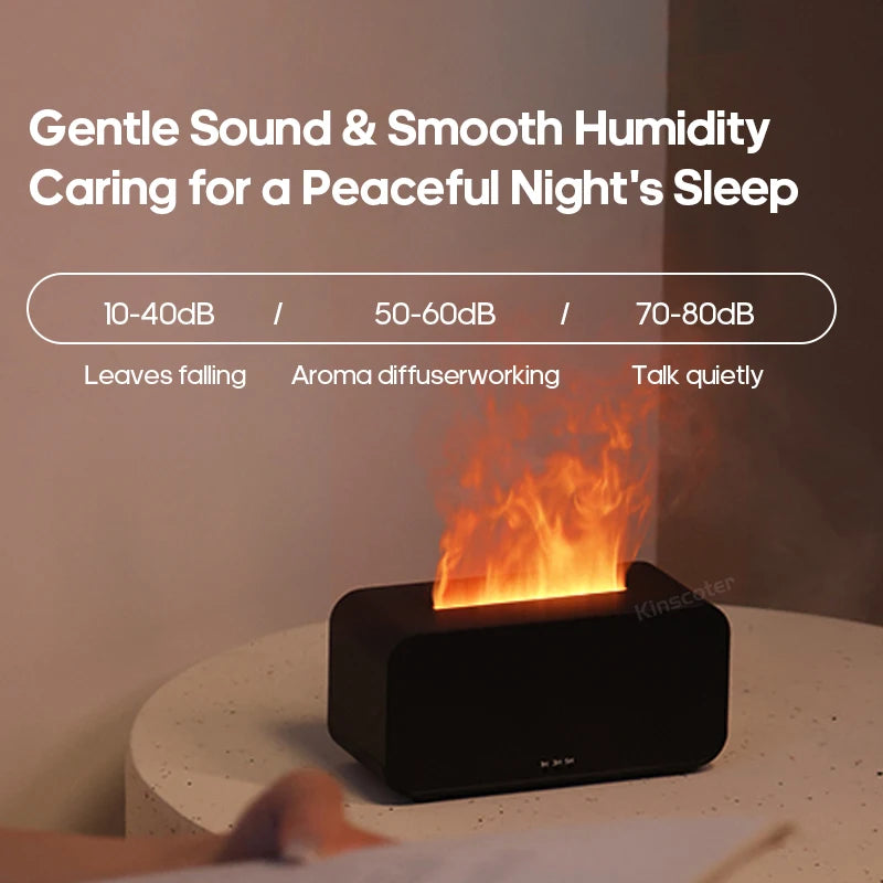 Mini Flame Aromatherapy Humidifier with LED Lights & Timer