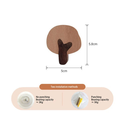 1pc Cute Wood Wall Hook – Animal Design Accent