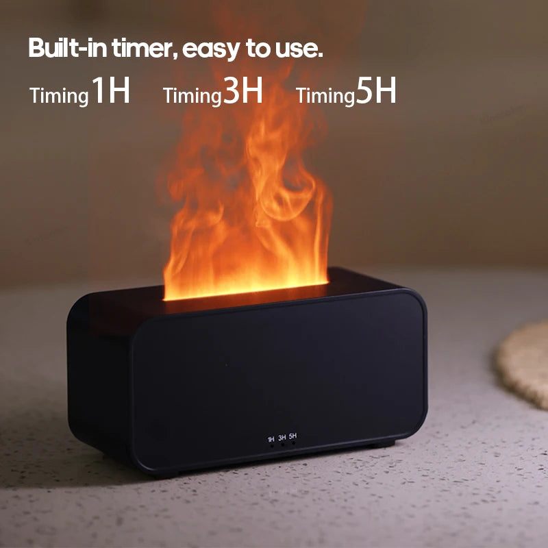 Mini Flame Aromatherapy Humidifier with LED Lights & Timer